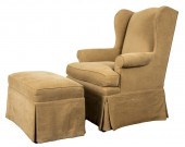 UPHOLSTERED WINGCHAIR AND OTTO