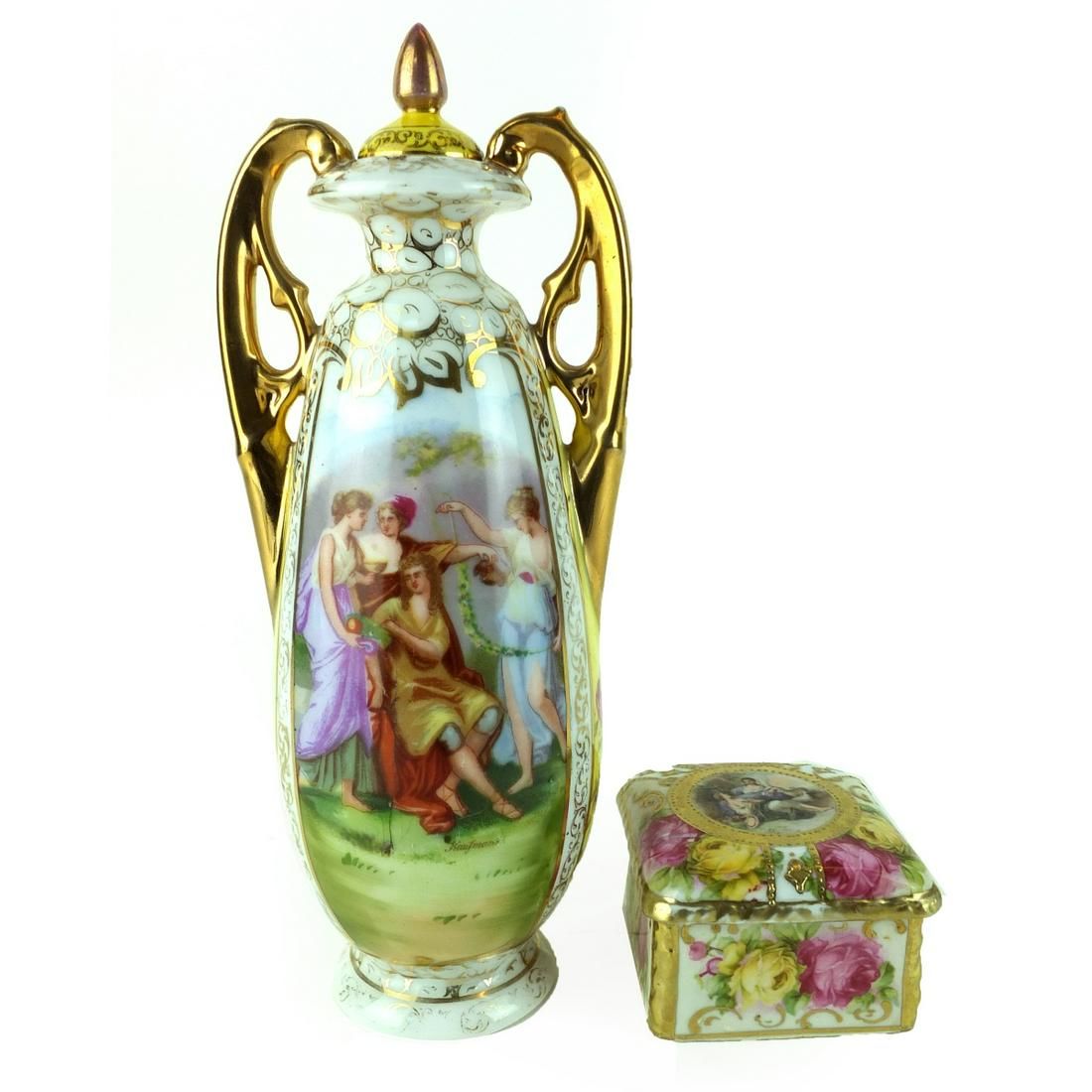 URN AND TRINKET BOXA Schierhols