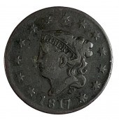 US 1817 1C 13 STARS CORONET HE