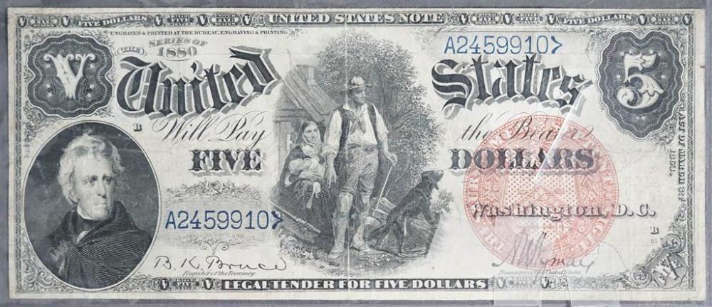 U.S. 1880 5-DOLLAR NOTE, LARGE