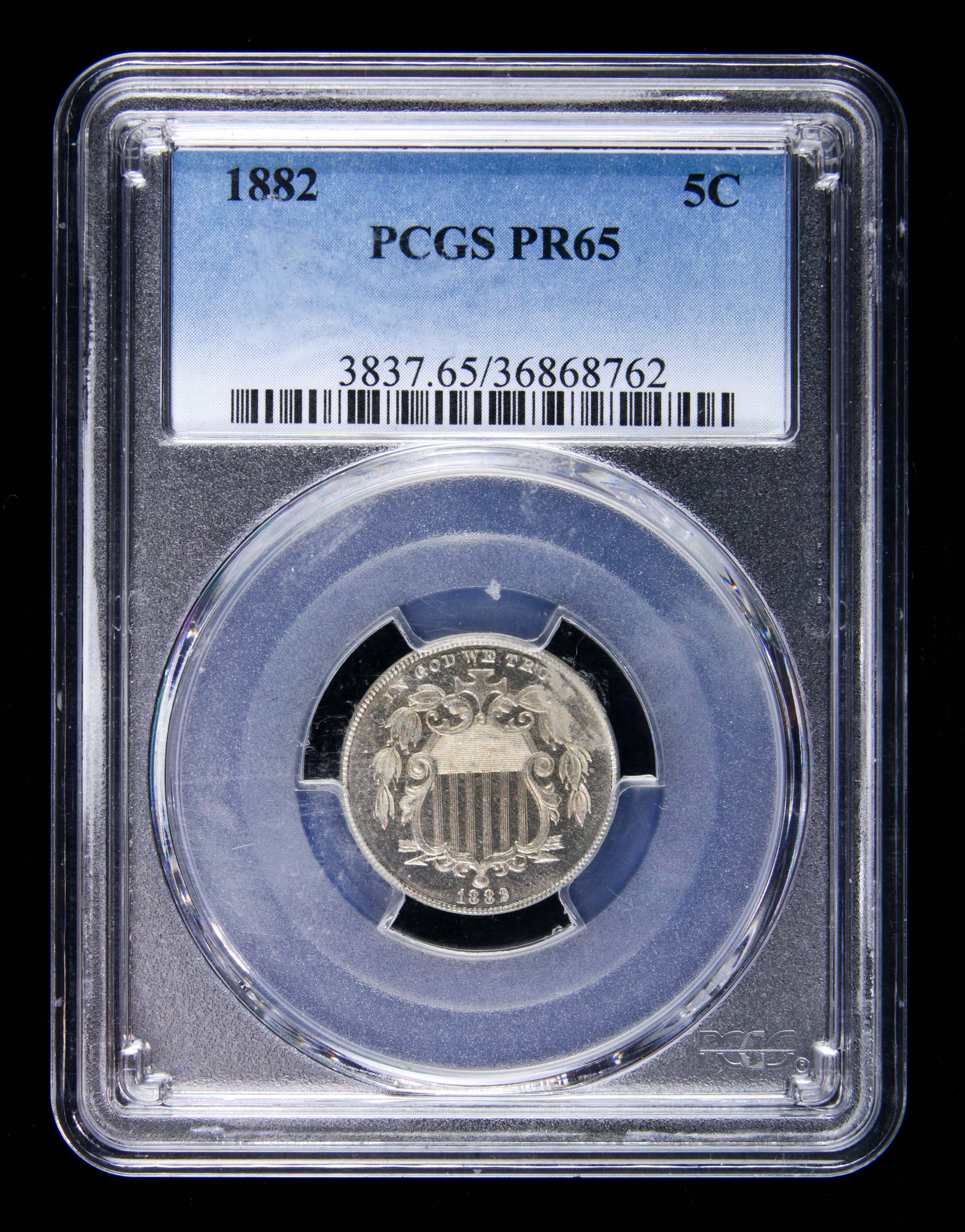 U.S. 1882 SHIELD NICKEL PCGS PR65