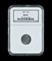 U.S. 1887 3&cent; piece, Gem B
