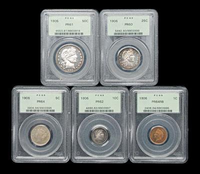 U.S. 1906 five-piece proof set: