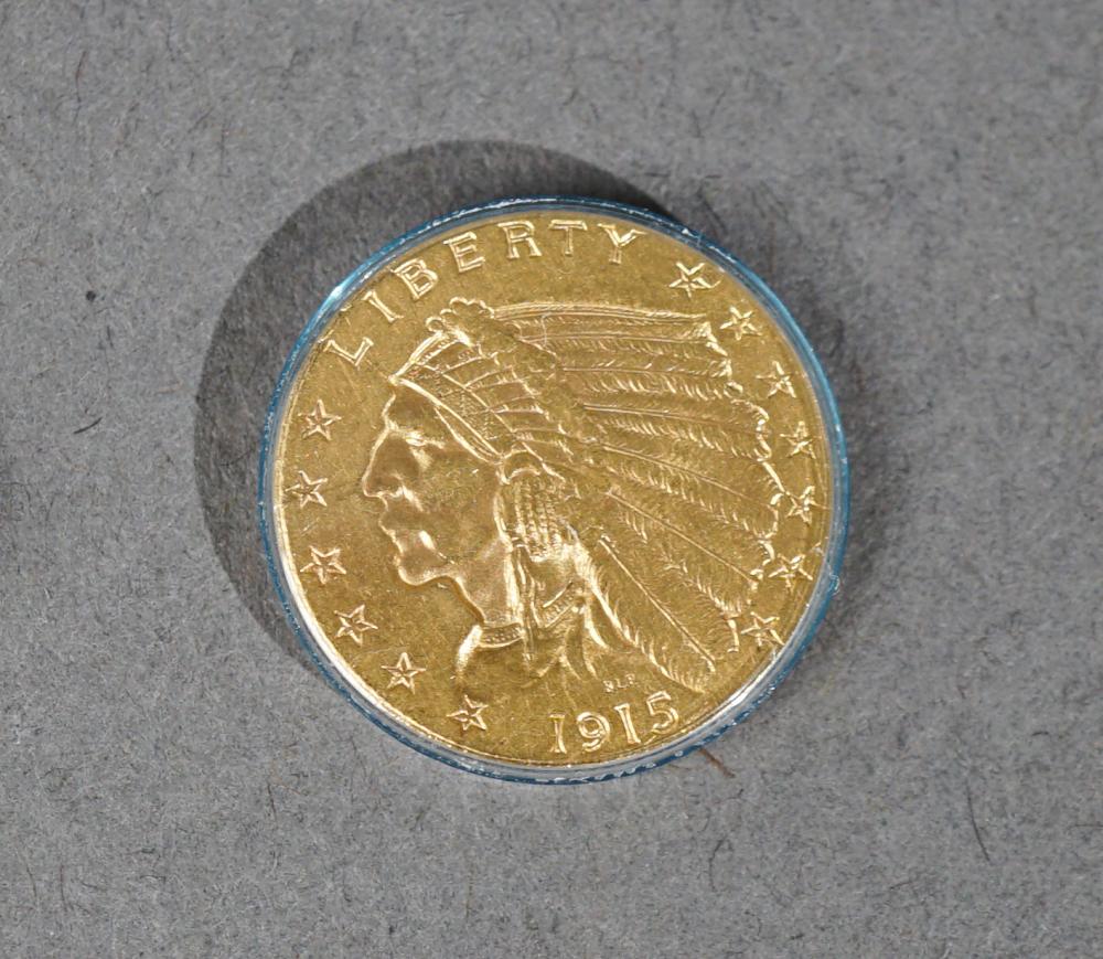 U.S. 1915 INDIAN HEAD $2-1/2 GOLD