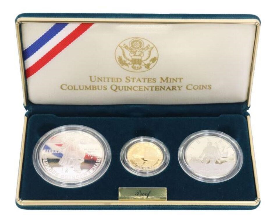 US 1992 COLUMBUS THREE COIN SET