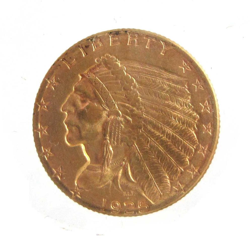 U.S. $2-1/2 GOLD COIN, INDIAN