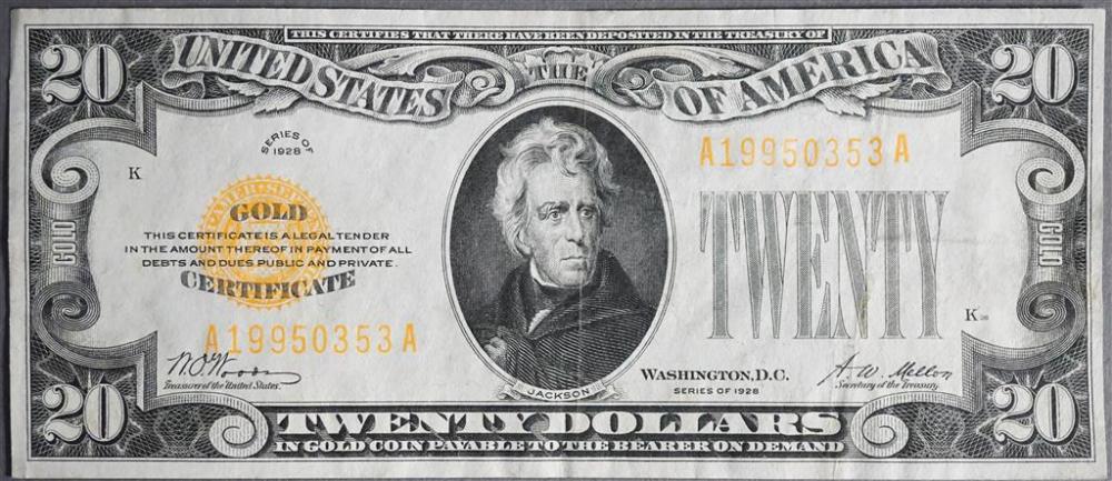 U.S. 20-DOLLAR GOLD COIN NOTE,