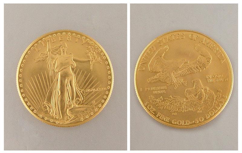 US 50 DOLLAR WALKING LIBERTY GOLD