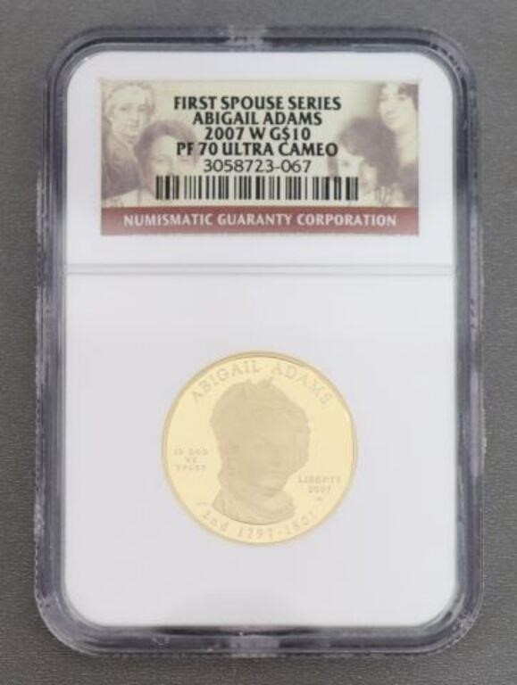 US ABIGAIL ADAMS $10 GOLD 24KT COIN