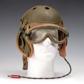 US ARMY TANKER HELMET AND GOGG