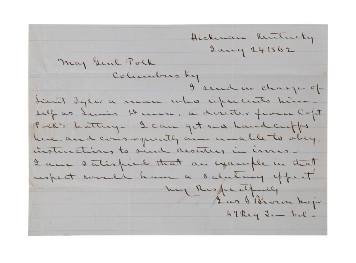 US CIVIL WAR DESERTER LETTER,