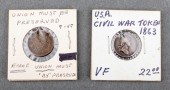 U.S. CIVIL WAR TOKEN COINS, 2