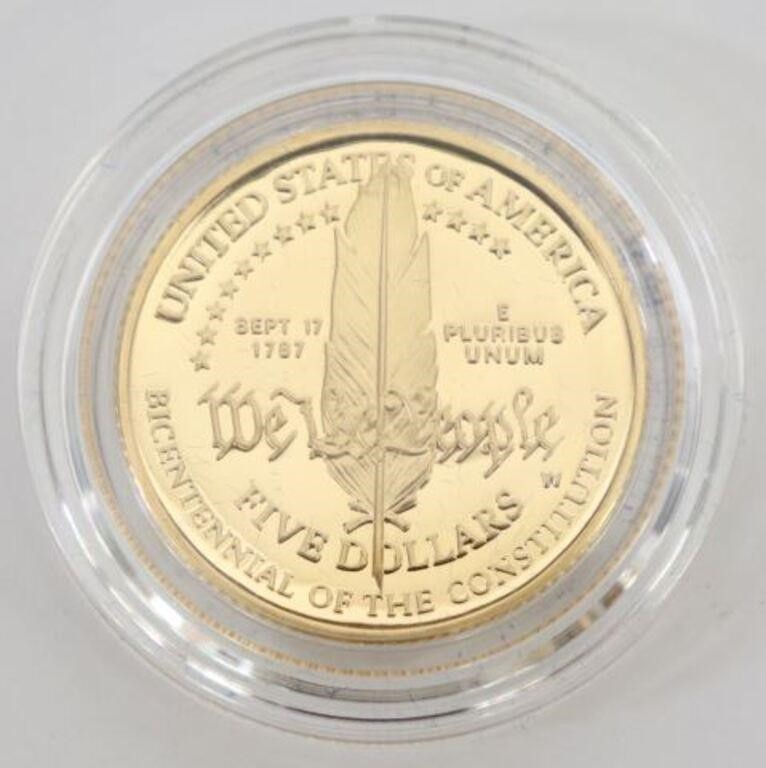 U.S. CONSTITUTION COIN, 1987 $5