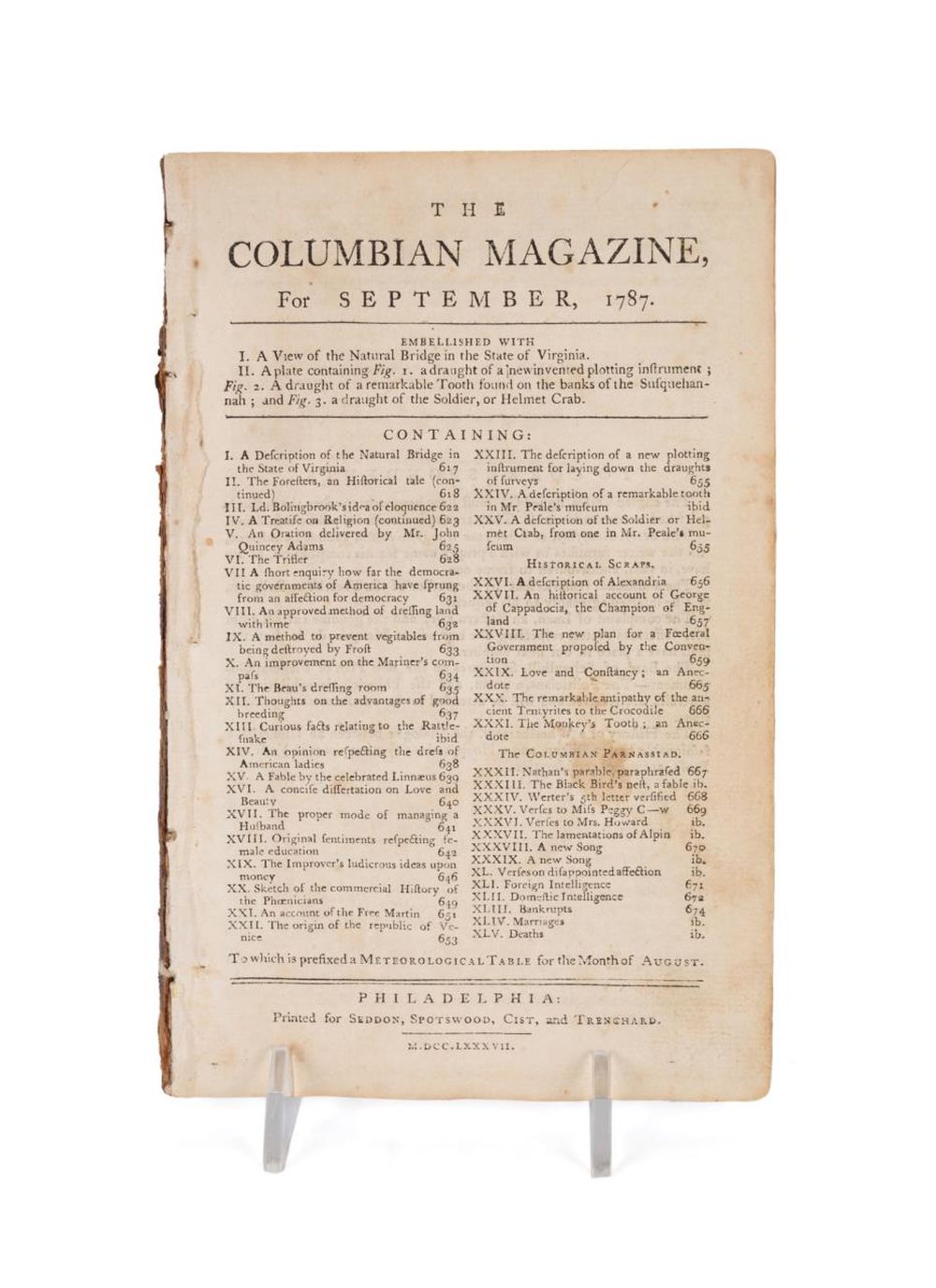 US CONSTITUTION, FIRST PRINTING