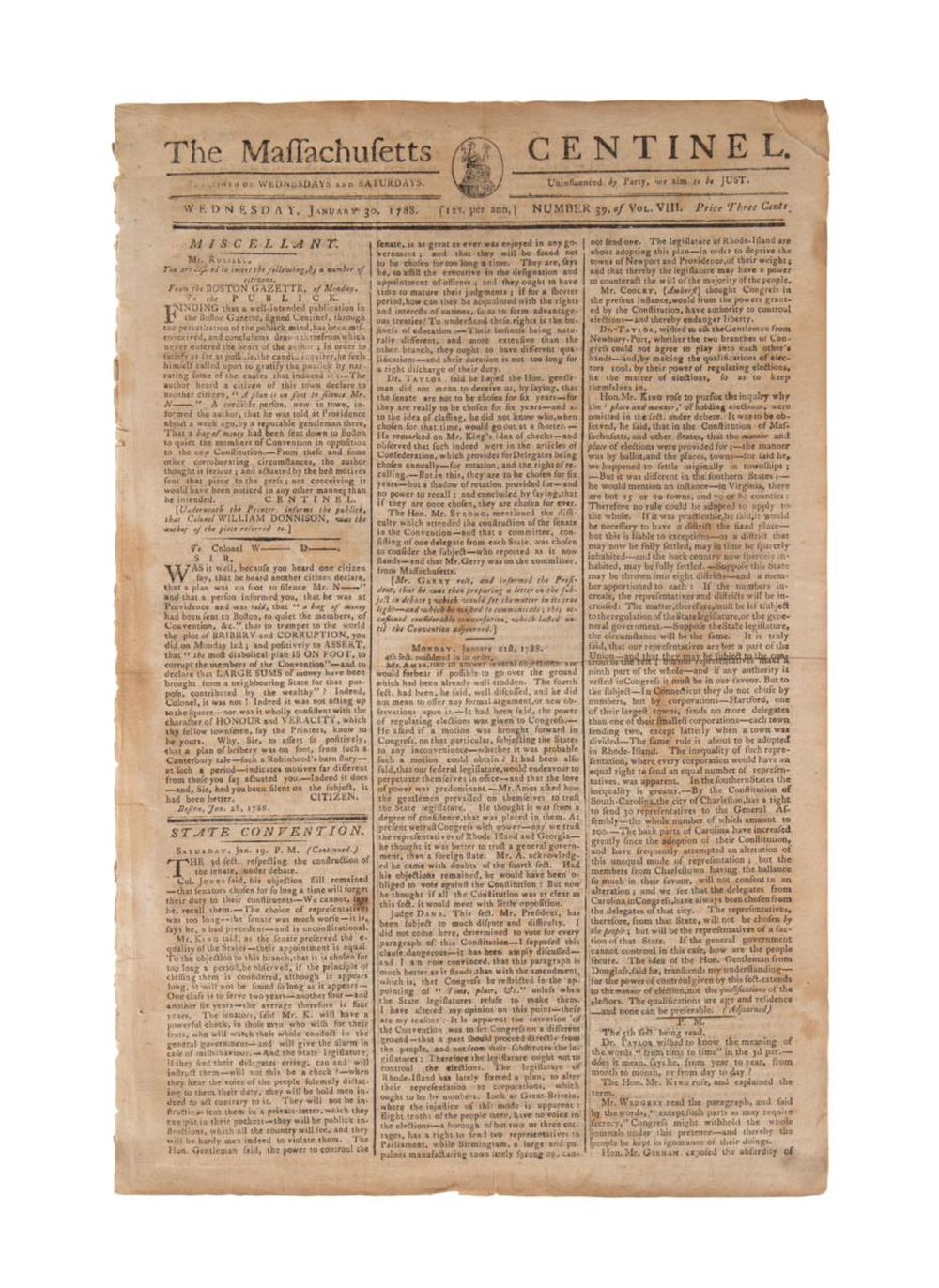 US CONSTITUTION, MASSACHUSETTS