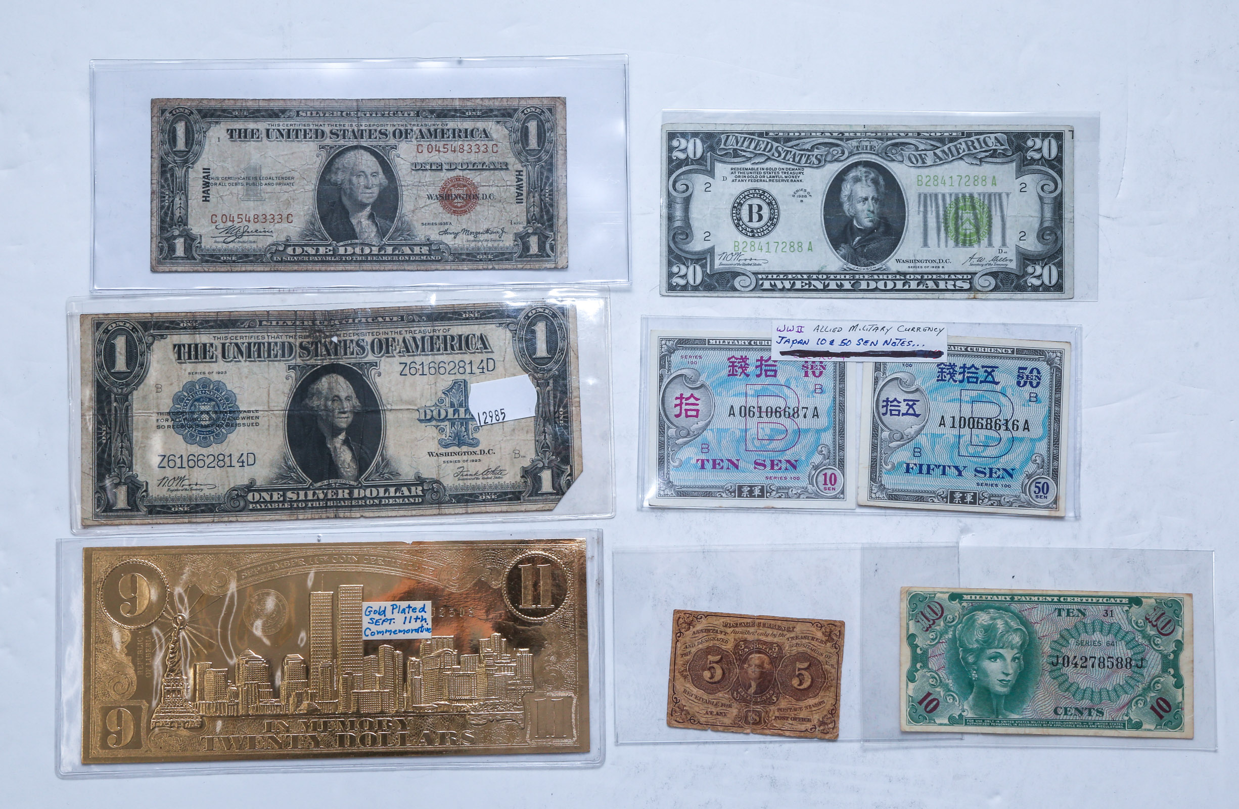 US CURRENCY COLLECTION 10c Military