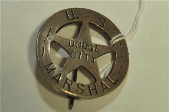 U.S. DODGE CITY MARSHALL BADGE.