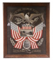 US EAGLE SILKWORK WITH PAINTIN