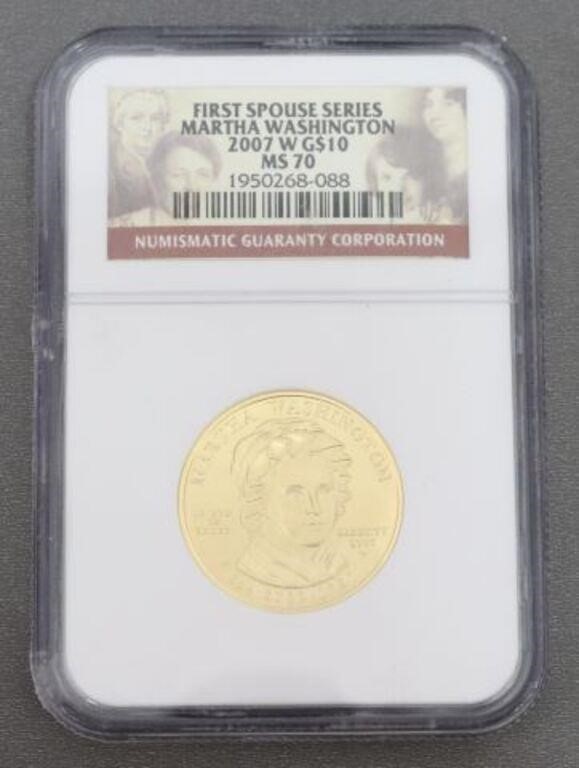 US MARTHA WASHINGTON $10 GOLD