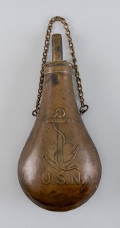 U.S. NAVY COPPER POWDER FLASK