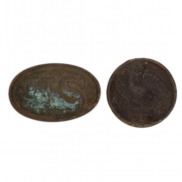 US OVAL CARTRIDGE BOX PLATE AND