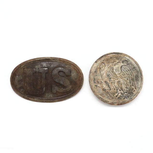 US OVAL CARTRIDGE BOX PLATE AND