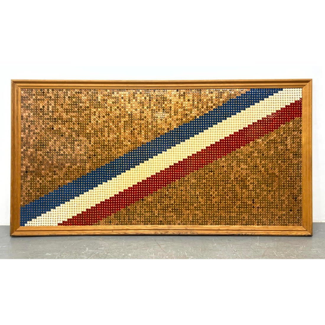 US Penny Coin Painted Mosaic