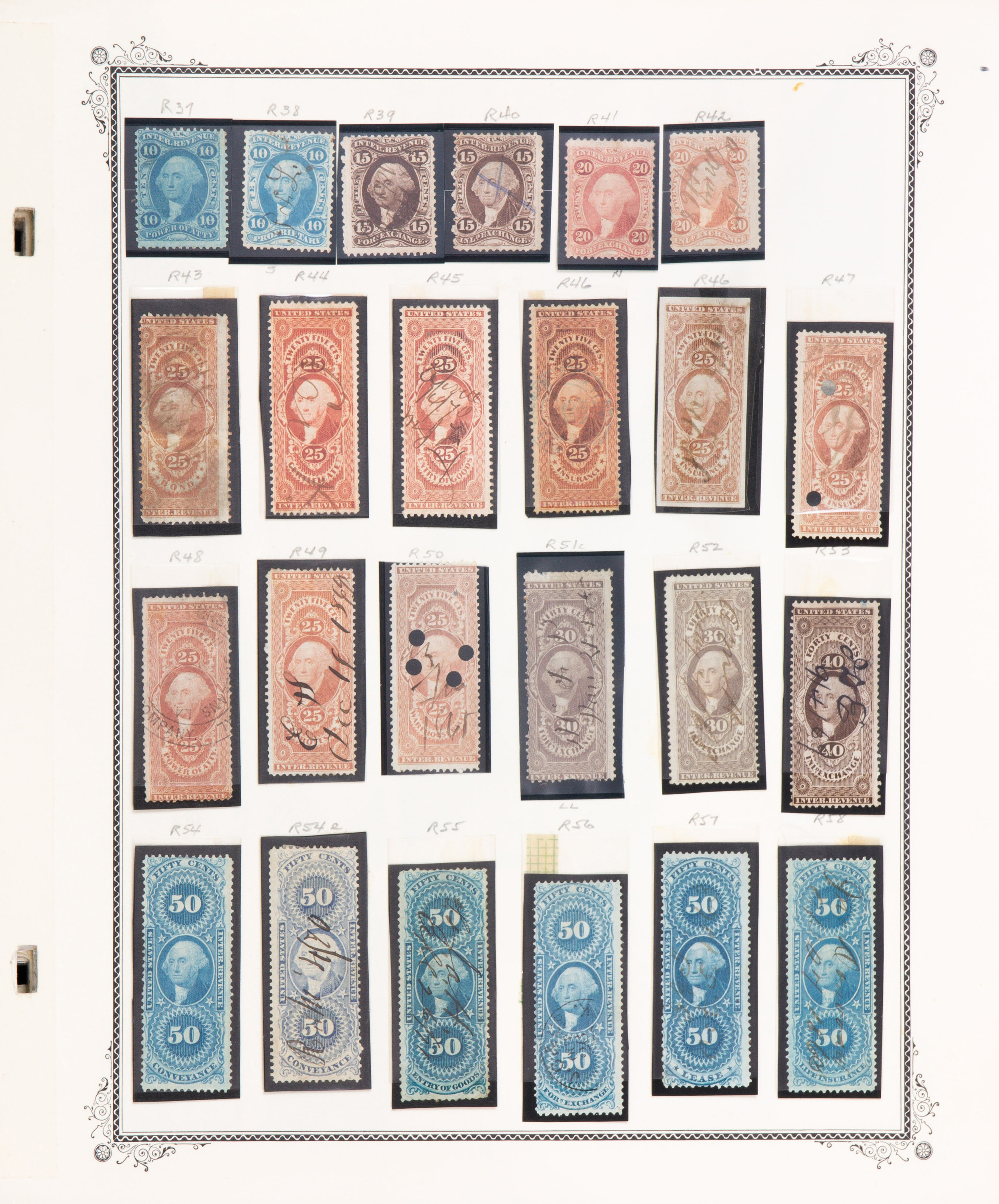 US REVENUE STAMP LOT US Revenue