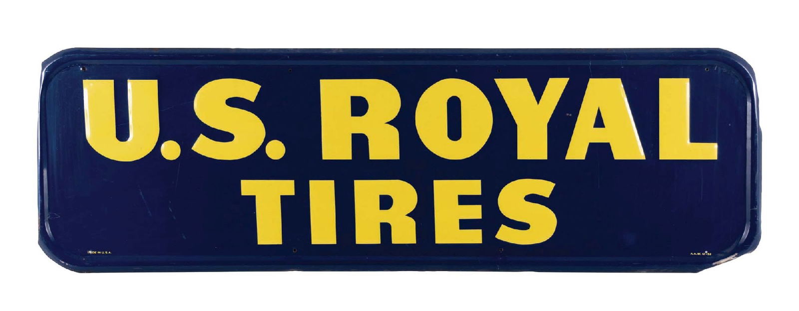 US ROYAL TIRES SELF-FRAMED EMBOSSED