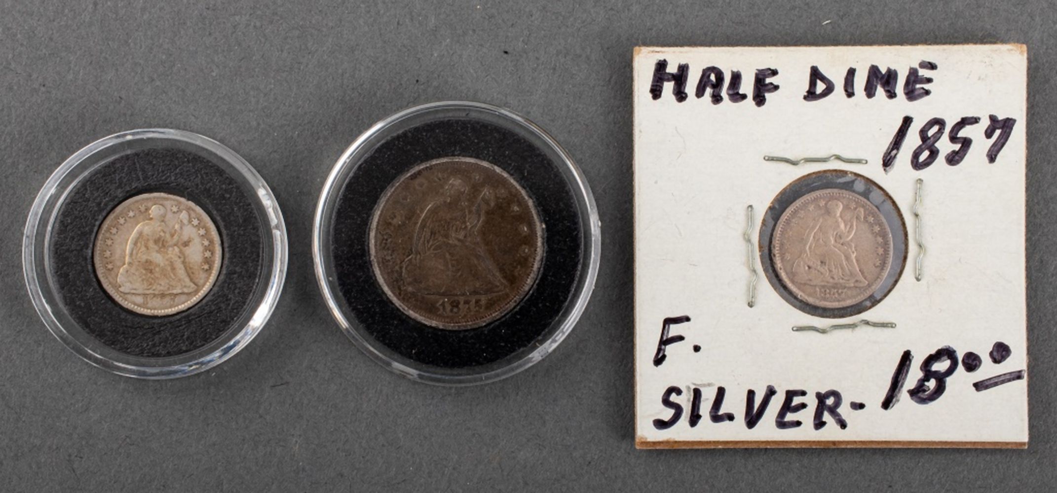 U.S. SEATED LIBERTY SILVER COINS, 3
