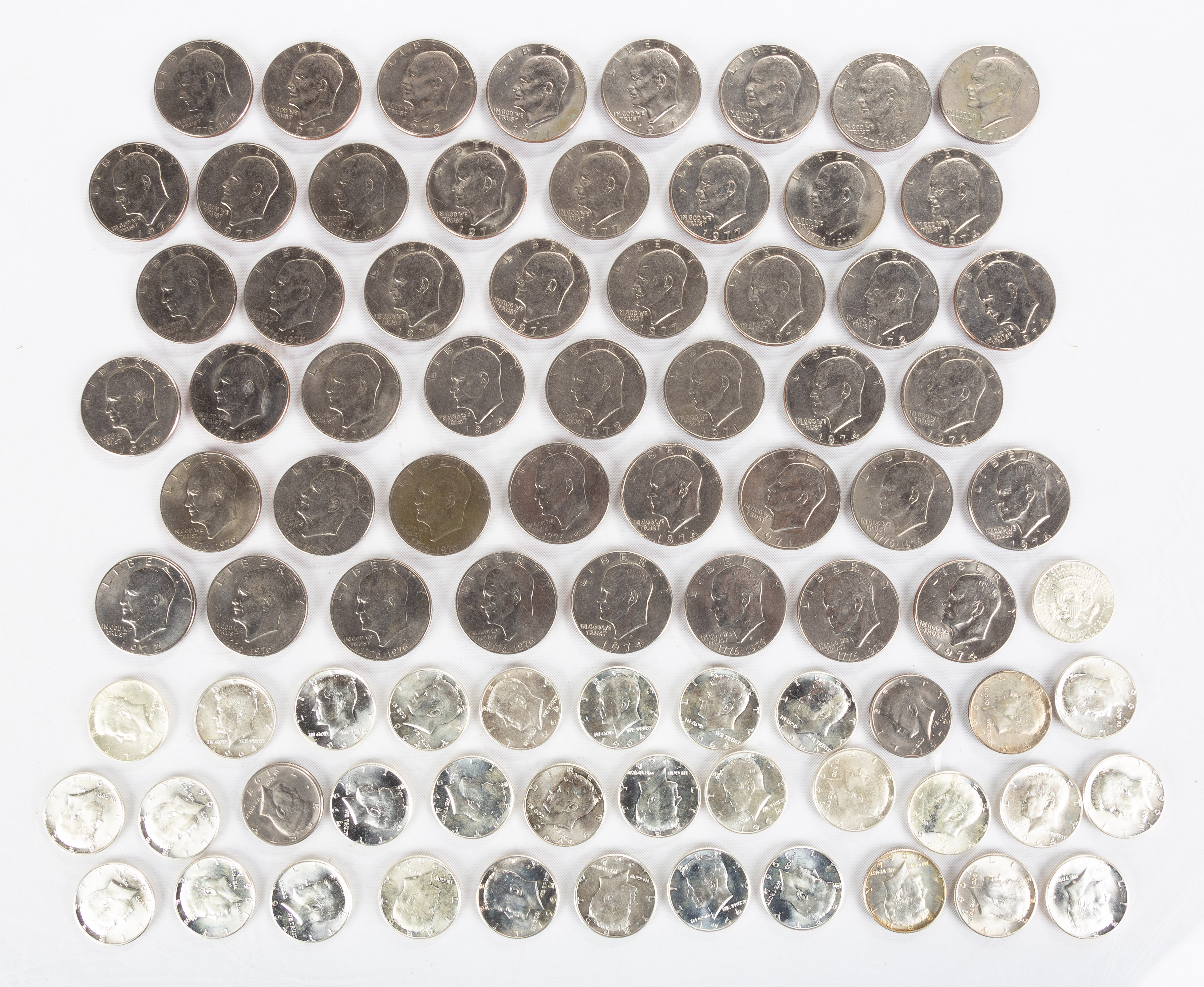 US SILVER DOLLARS & HALF DOLLARS 48