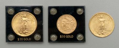 U.S. St. Gaudens $20, Liberty $10