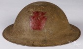 US WWI DOUGHBOY HELMET, 28TH D