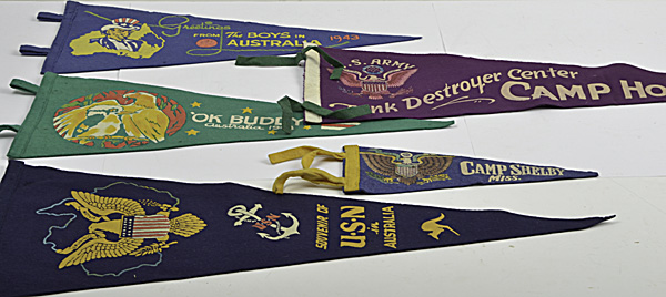 US WWII Military Pennants Lot of