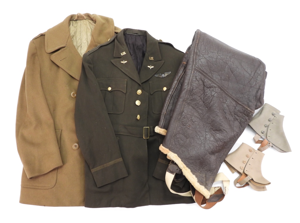 U.S. WWII TUNIC, OVERCOAT, AND