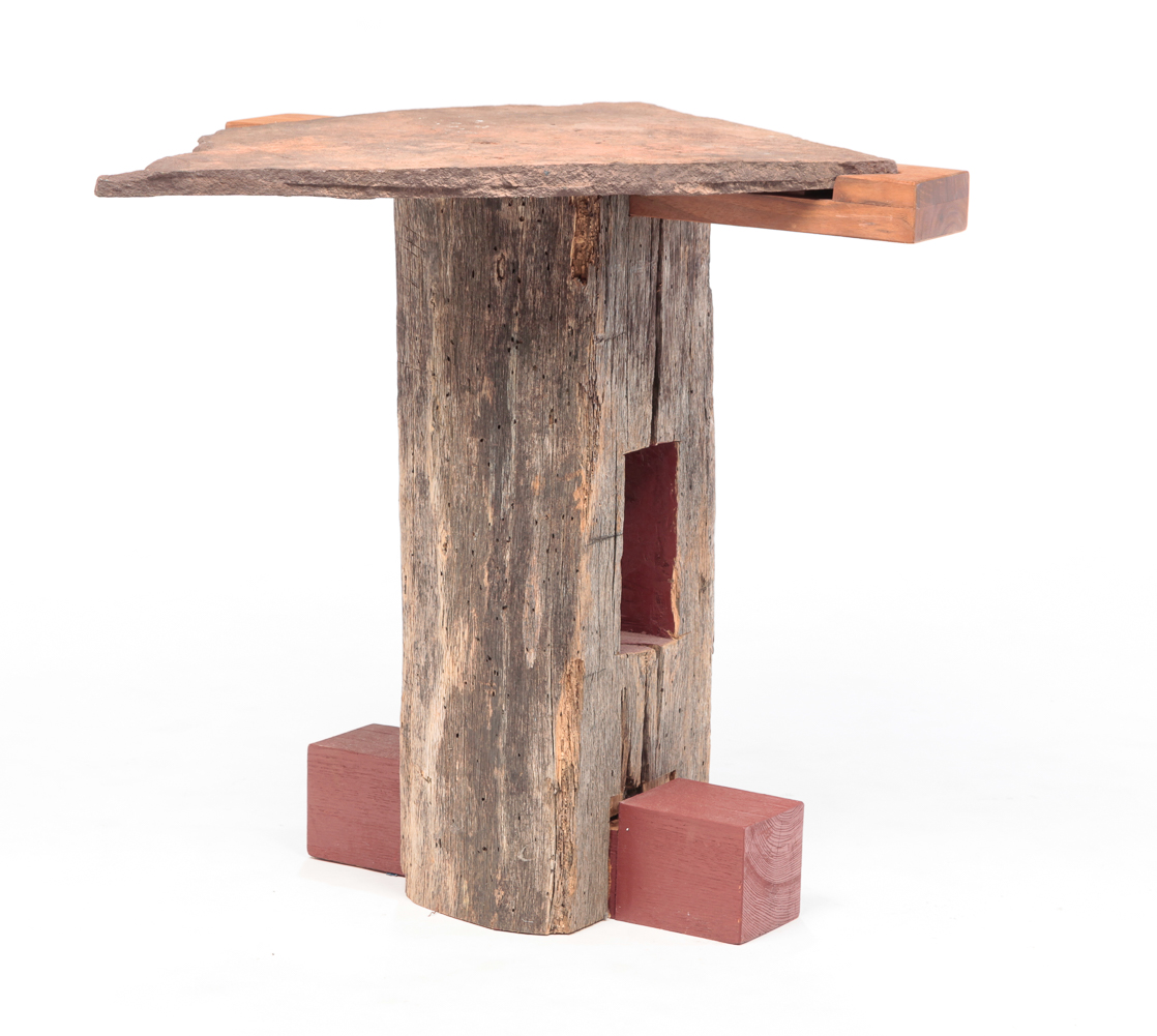 USABLE ART LOGJAM END TABLE.