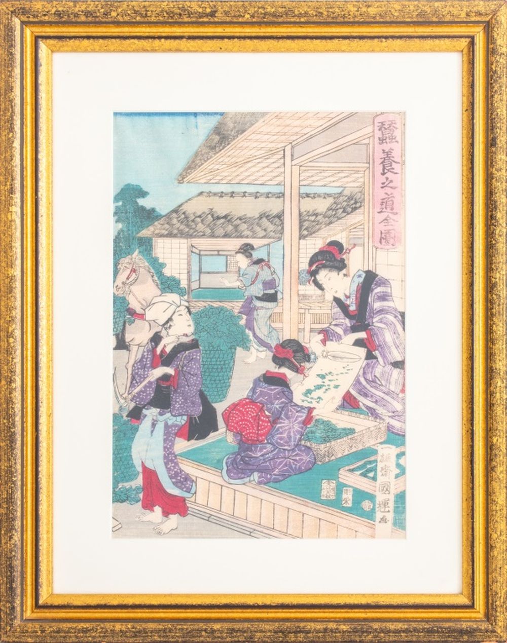 UTAGAWA KUNITERU, "SILK FARMING" 