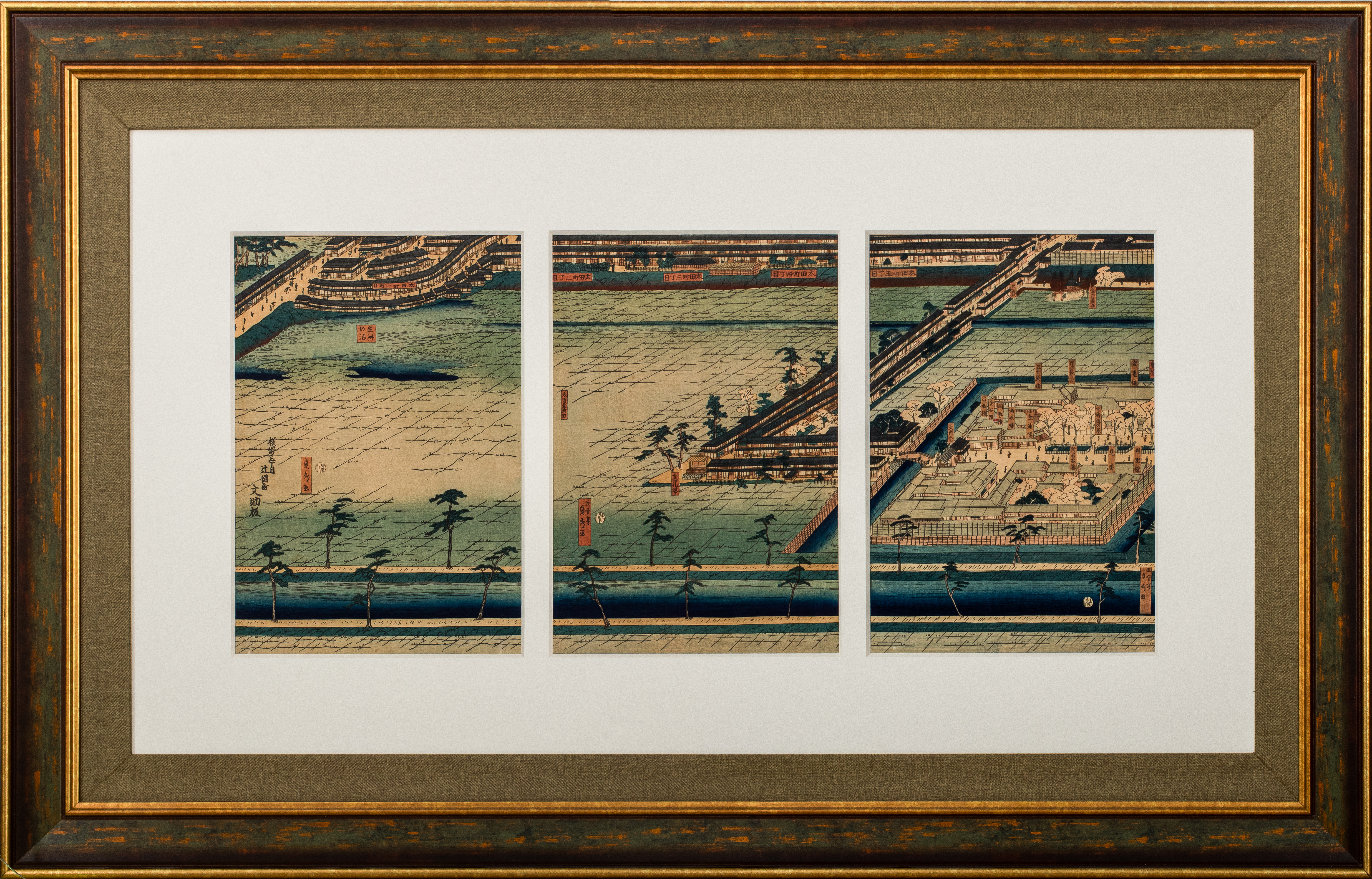 UTAGAWA SADAHIDE TRIPTYCH OF