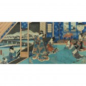 UTAGAWA YOSHITORA TRIPTYCH WOO