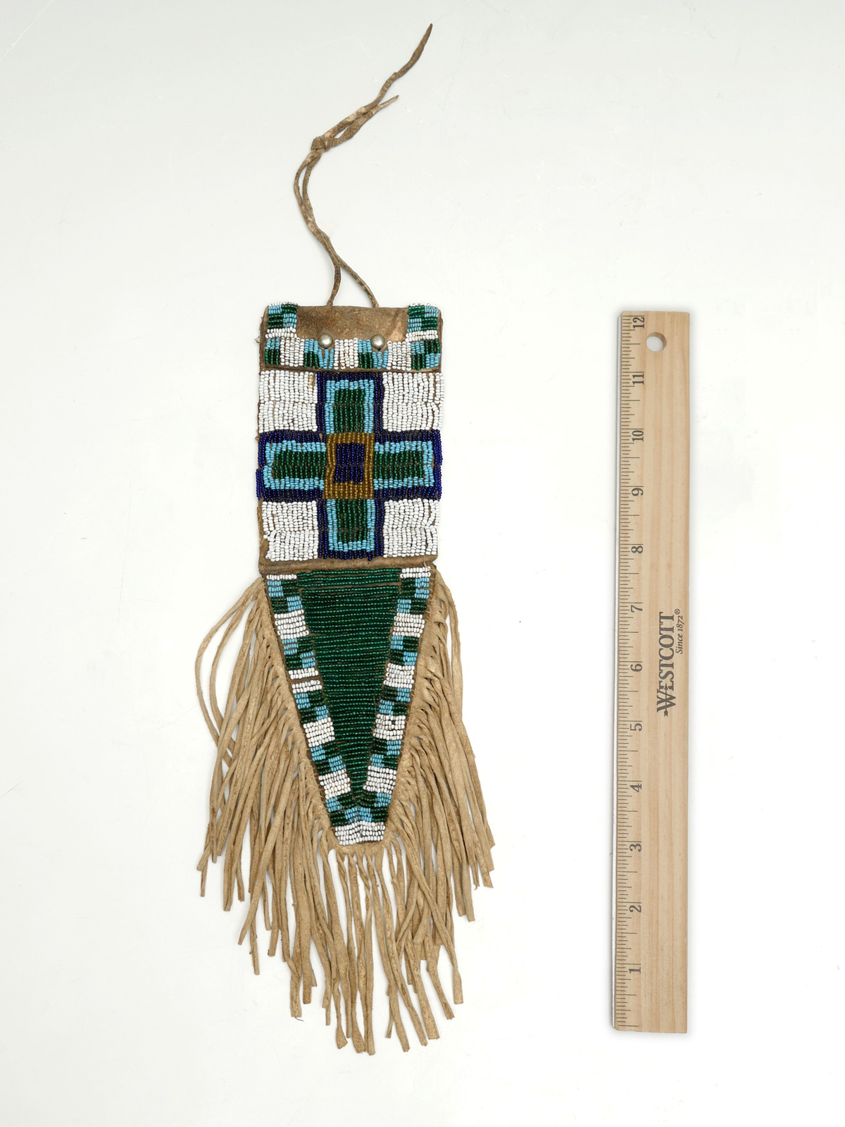 UTE BEADED HIDE TAIL BAG: