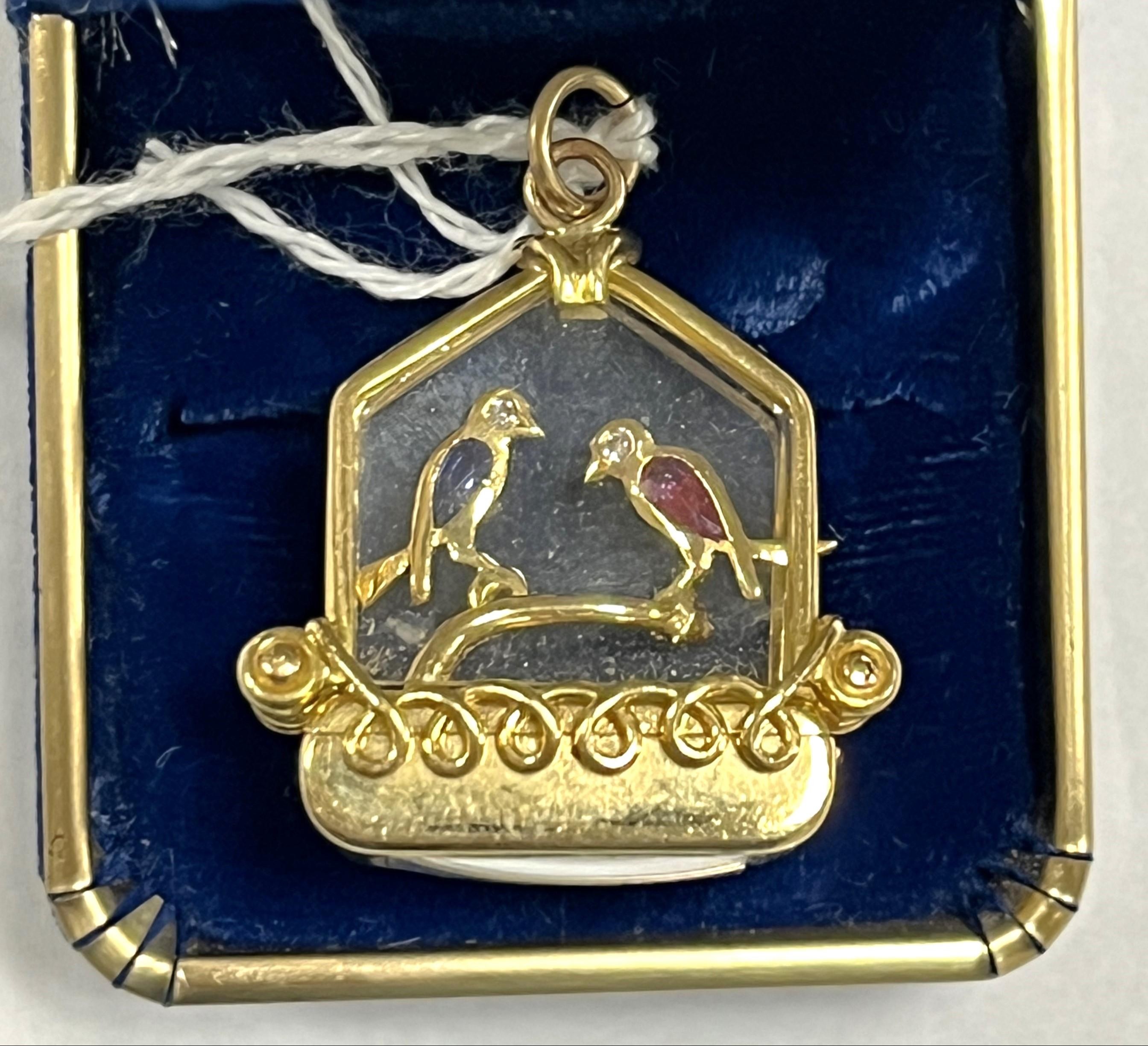 UTI WATCH CAGED BIRDS PENDANT Circa