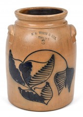 UTICA NY BLUE DECORATED STONEW