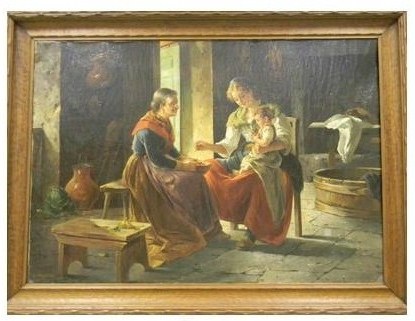 V. Marsoni (late 19th C.)  oil on