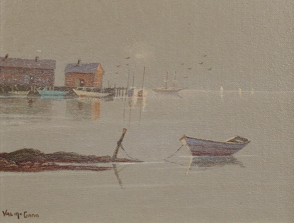 VAL MCGANN OIL ON BOARD BOATS AT