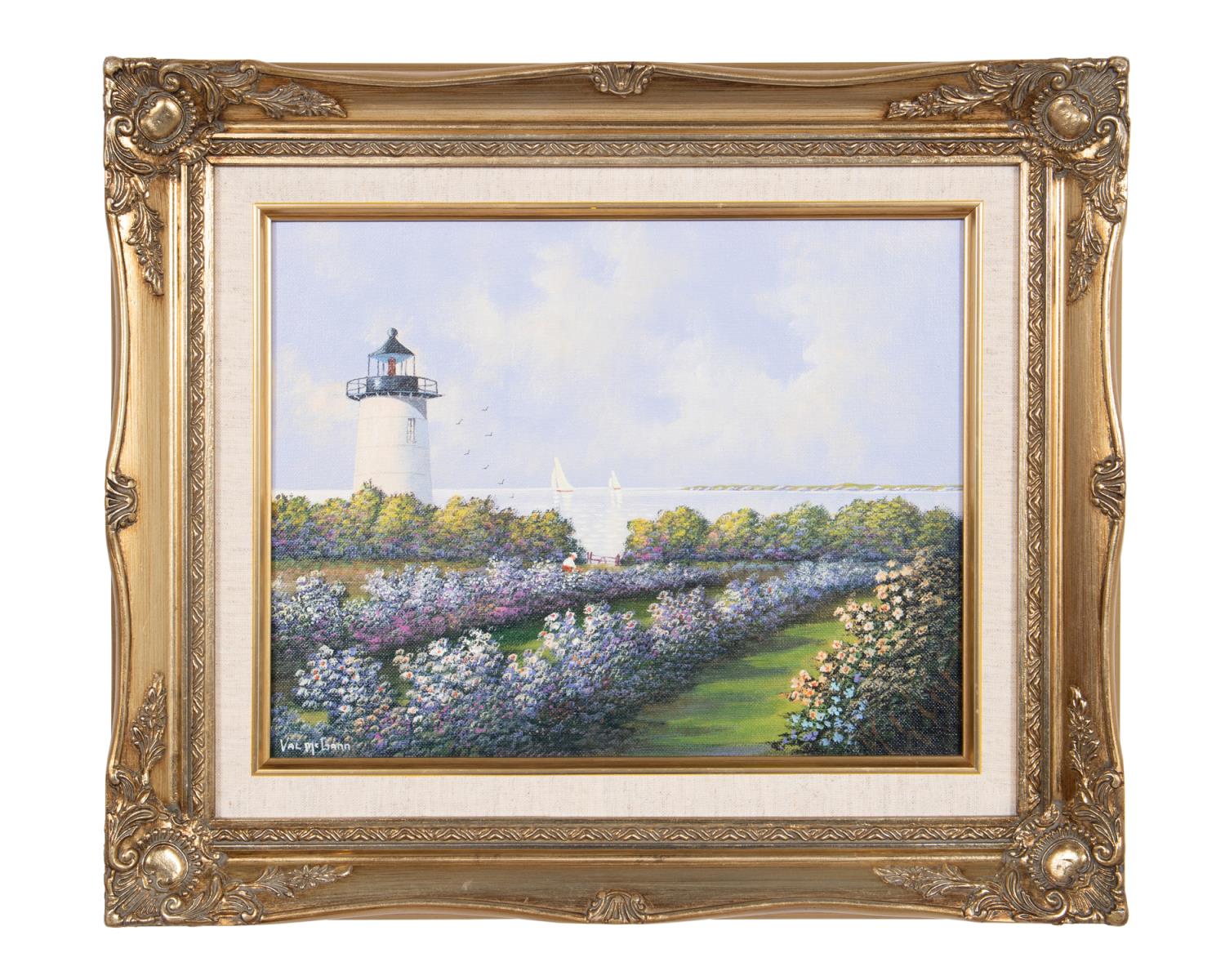 VAL MCGANN, "SEASIDE GARDEN", OIL
