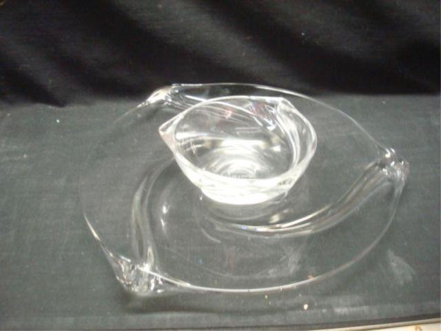 Val St Lambert Platter and Bowl.