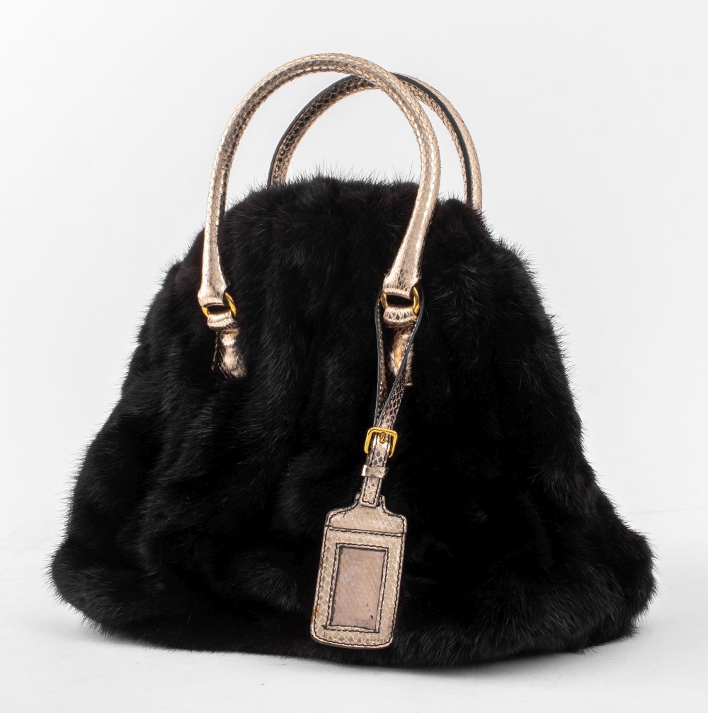 VALENTINO BLACK MINK FUR PURSE