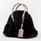 VALENTINO BLACK MINK FUR PURSE