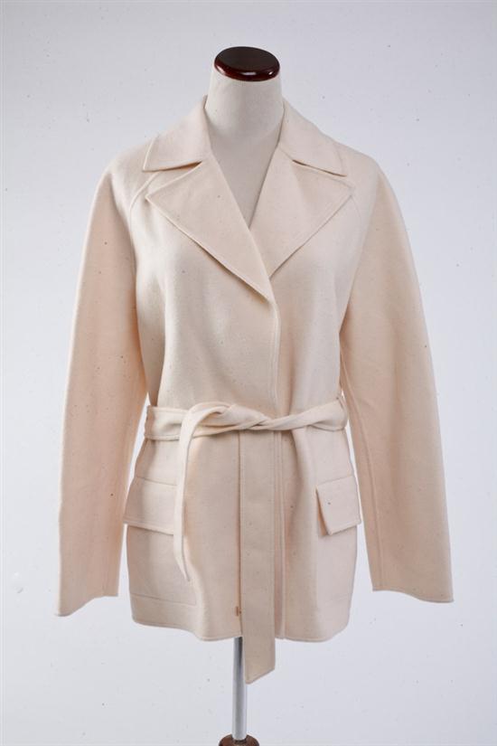 VALENTINO CREAM WOOL CAR COAT