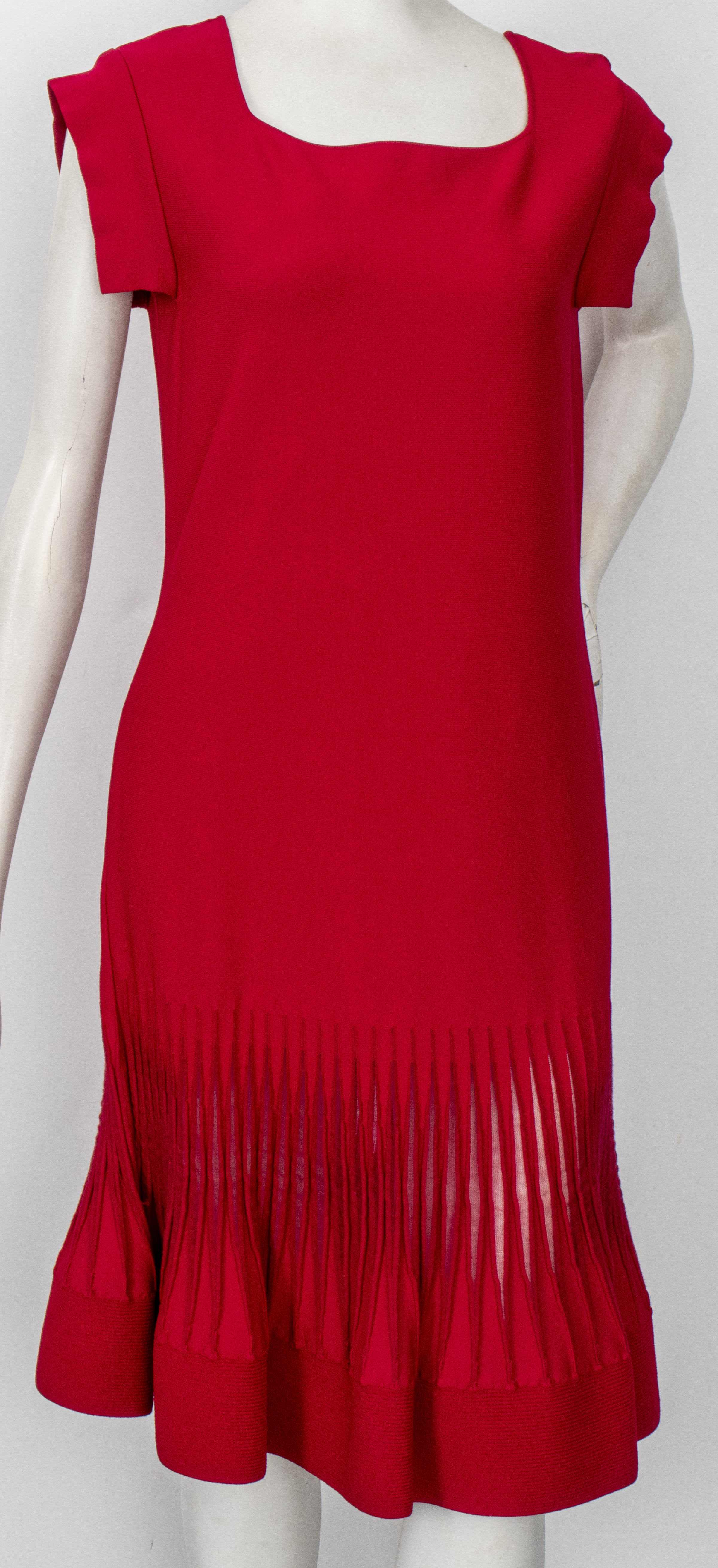 VALENTINO RED DRESS WITH SHEER